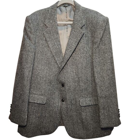 JOE NAMATH SIGNATURE COLLECTION herringbone suite jacket size 48R - Picture 1 of 11